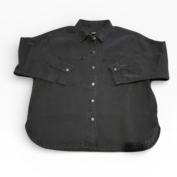 Hudson Ladies' Denim Shirt Jacket Women's Black OVERSIZE DENIM JACKET Size XXL - Picture 2 of 12